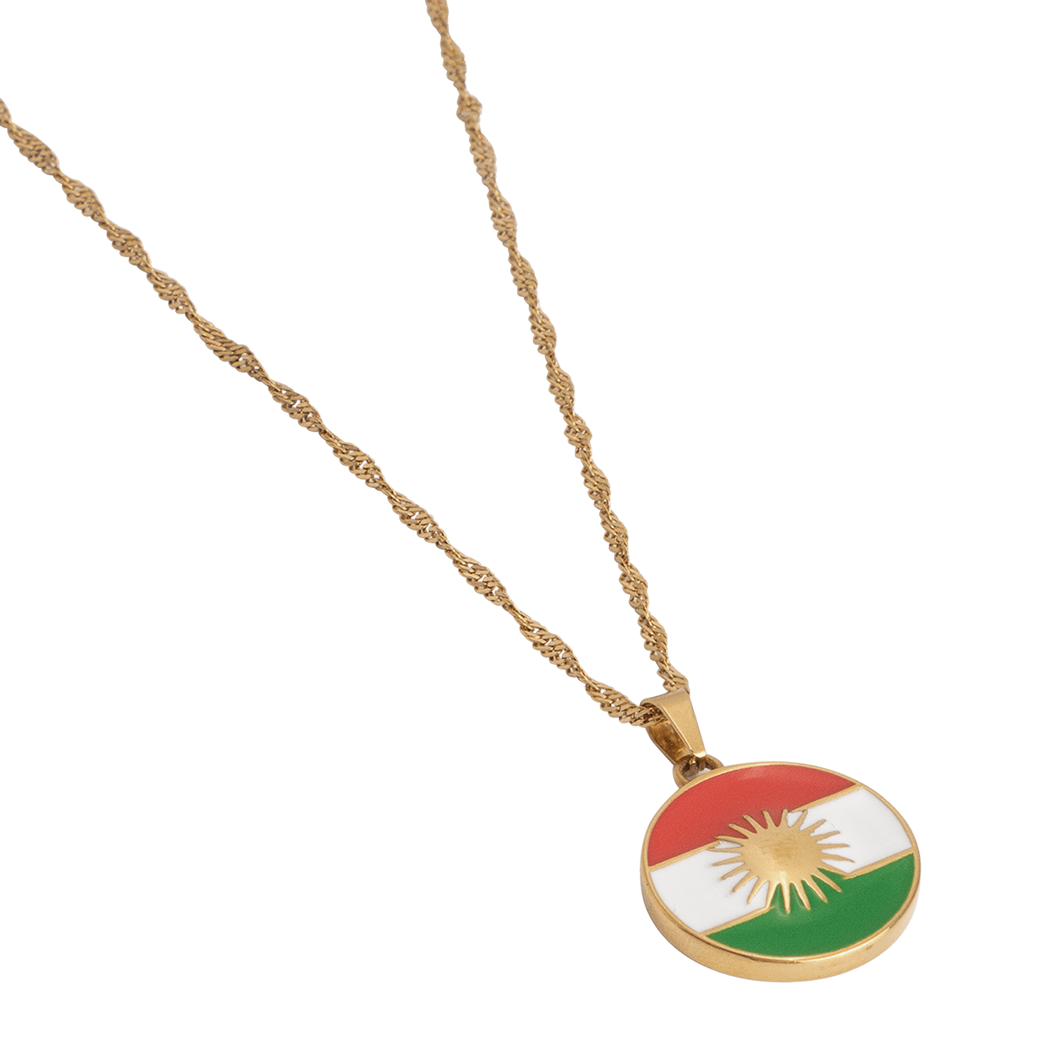 Kurdistan Flag Necklace 18K Gold Plated | Women