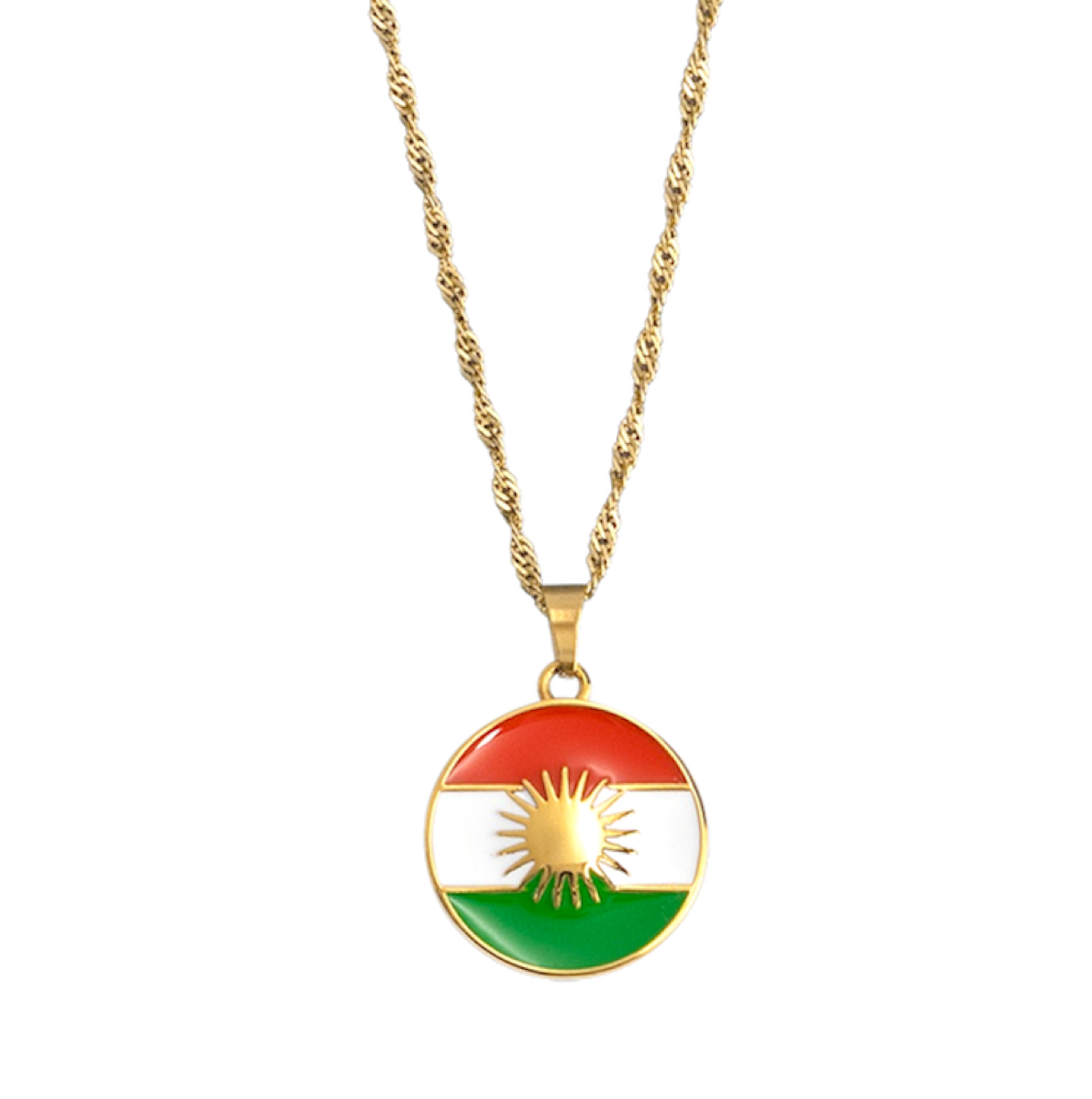 Kurdistan Flag Necklace 18K Gold Plated | Women