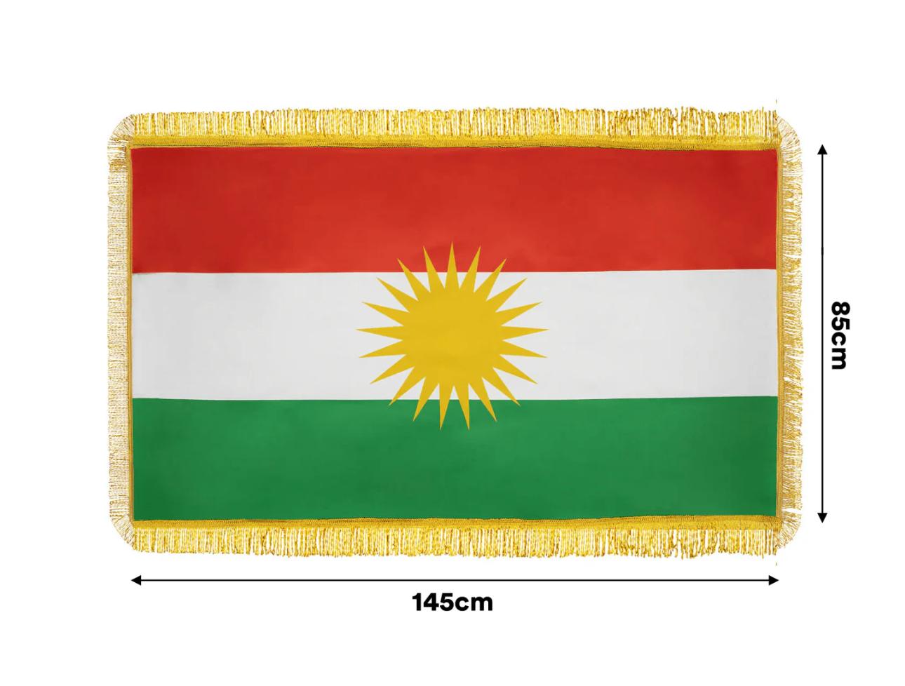 Kurdistan Flagge mit Fransen - Akipa Merch
