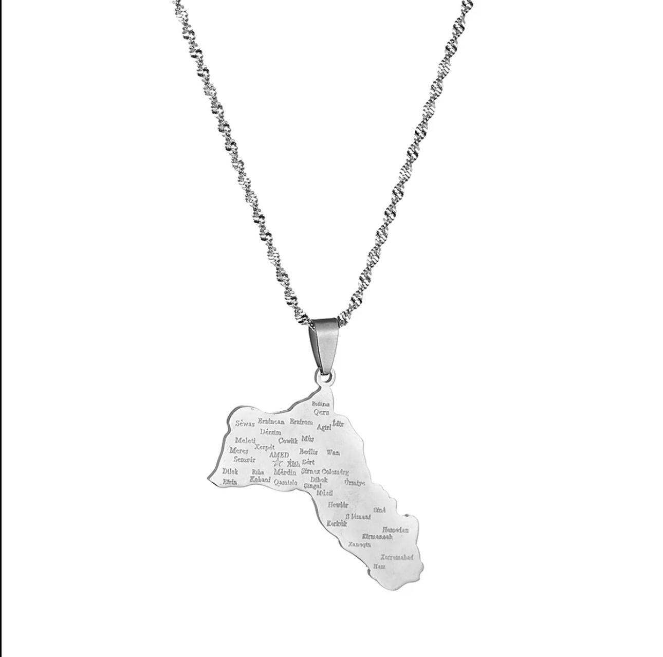 Kurdistan Kette (Silber, Städte) - Akipa Merch