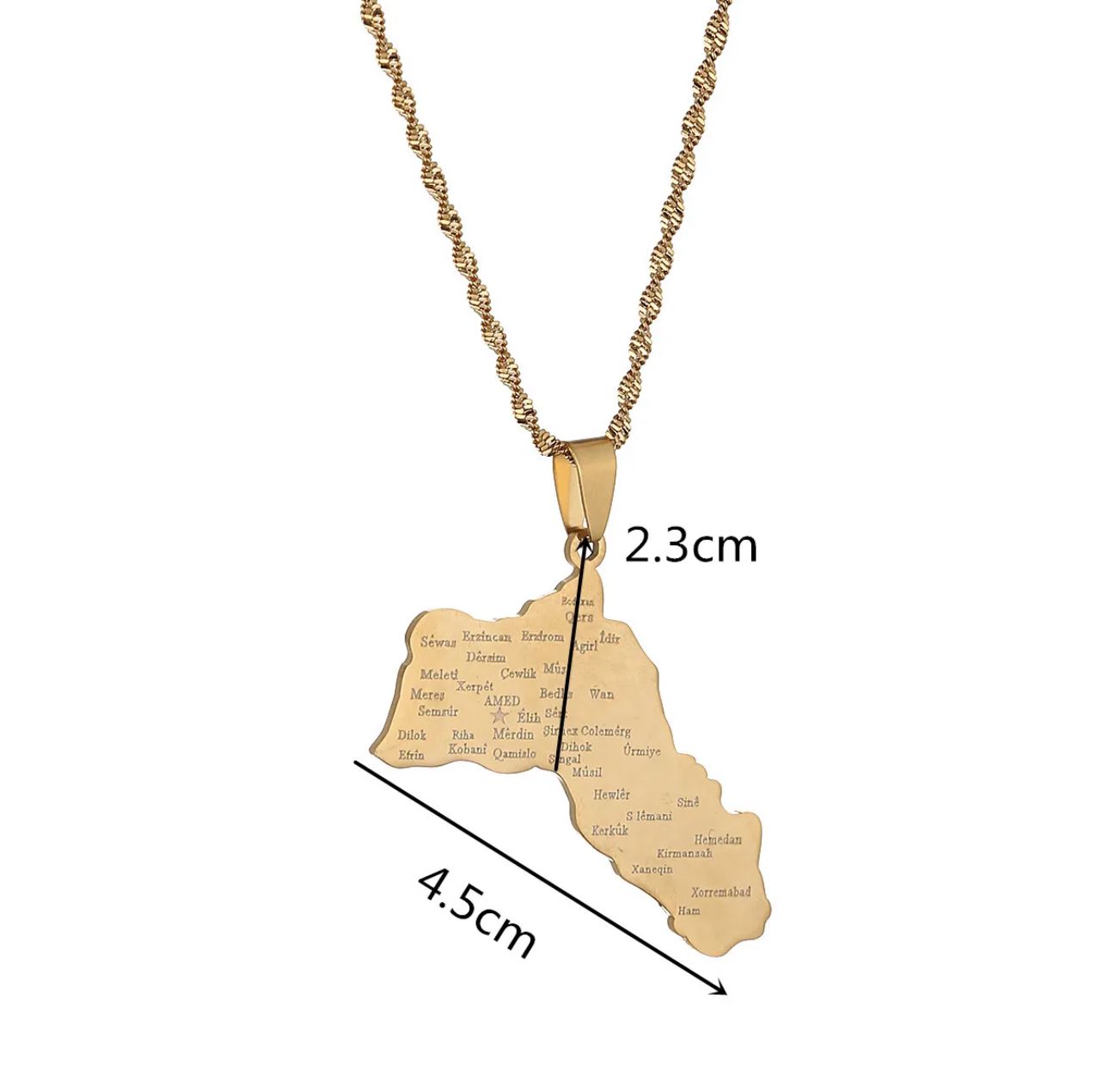 Kurdistan Kette (Silber, Städte) - Akipa Merch