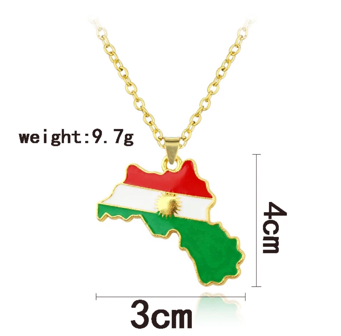 Kurdistan Kette (Flagge mit Farbe) - Akipa Merch