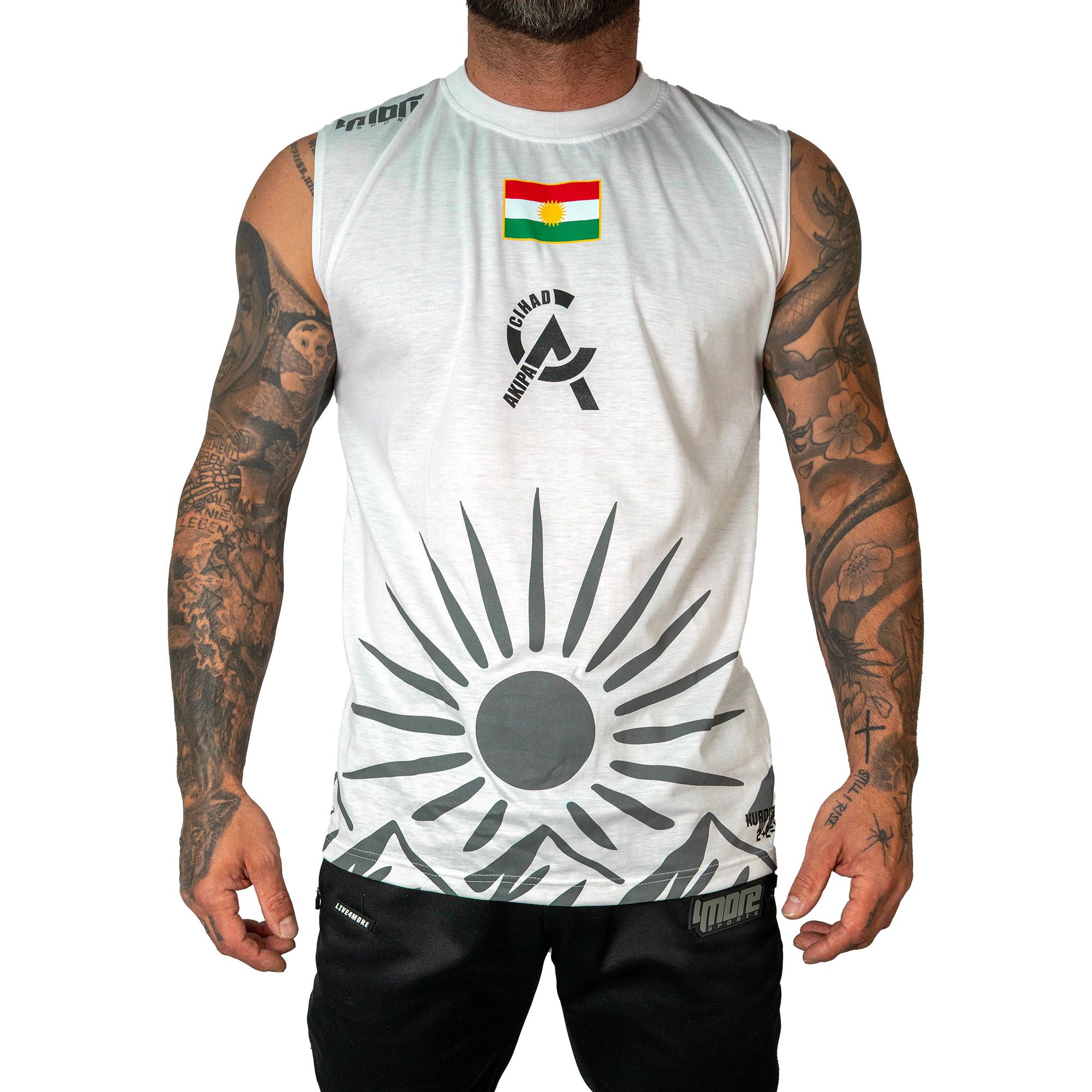CIHAD AKIPA Kurdistan Tanktop Weiß - Akipa Merch