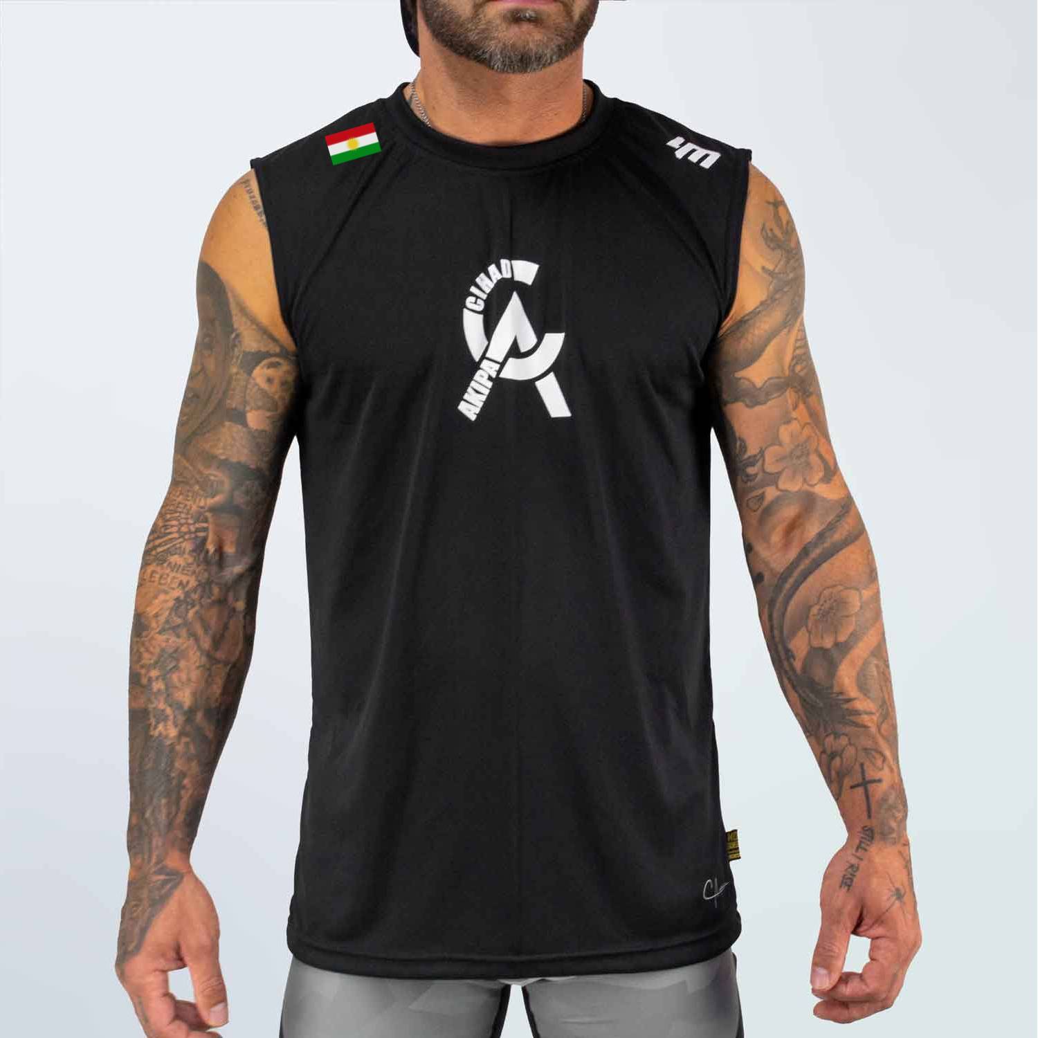 CIHAD AKIPA Tanktop Schwarz mit Kurdistan-Flagge - Akipa Merch