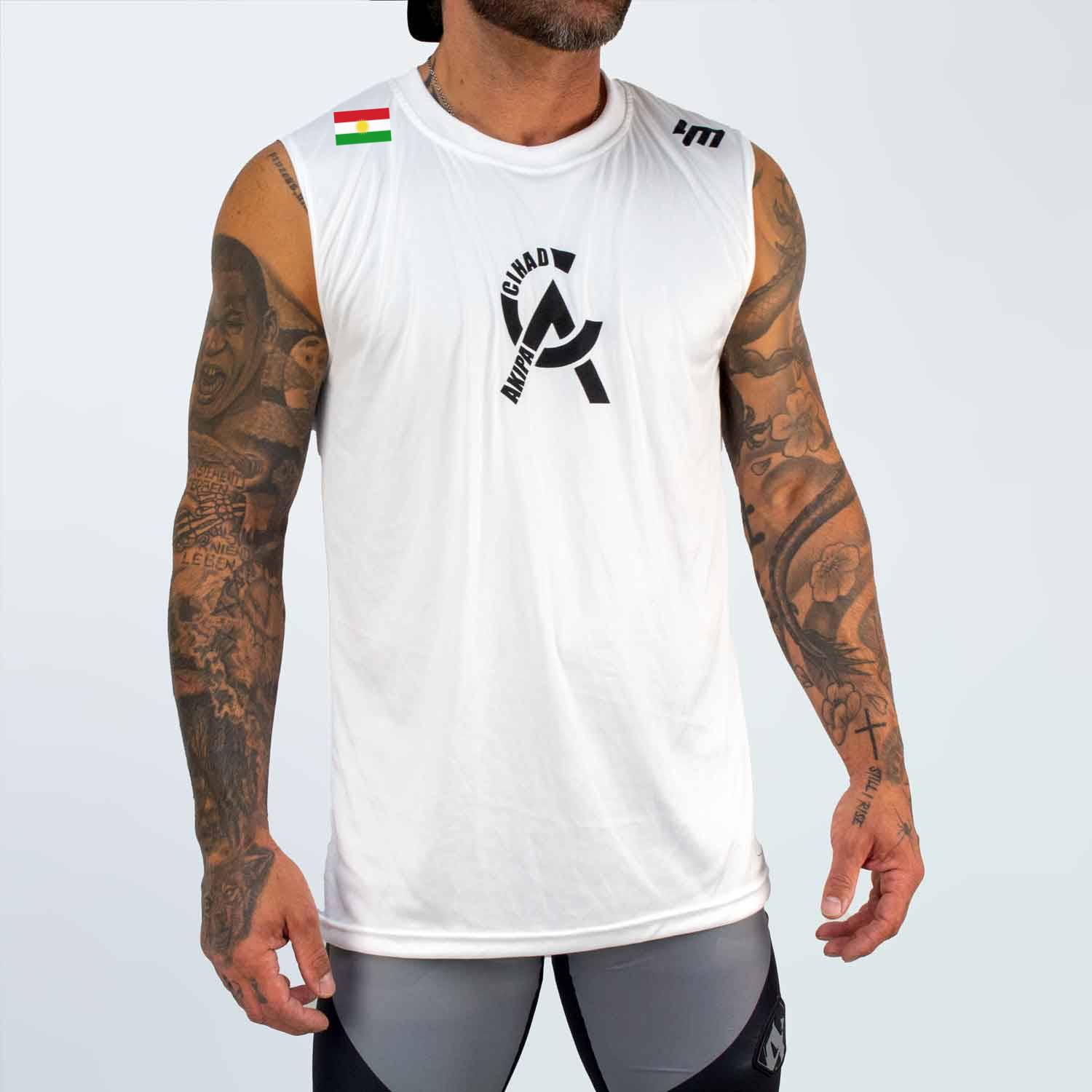 CIHAD AKIPA - Tanktop weiß mit Kurdistan-Flagge